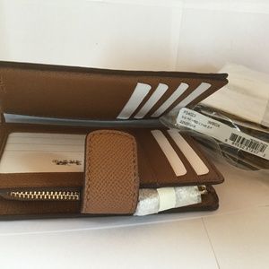 Coach Medium Corner Zip Wallet in Signature Canvas